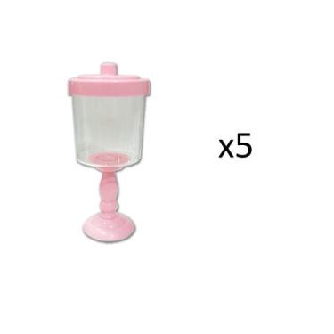 Imagem de Kit 5 Baleiros decorativos Rosa c/ suporte 26x11cm - Lynx