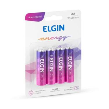 Imagem de Pilha Recarregável AA 2500 MAH Blister 4 Unidades Elgin