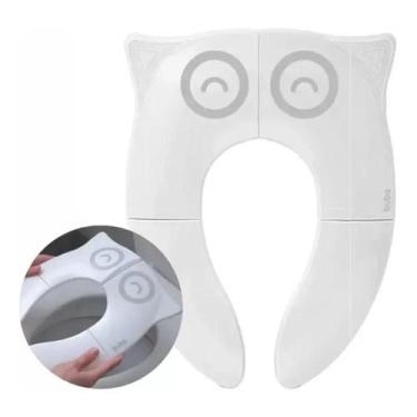 Imagem de Redutor de Assento Dobrável Infantil Vaso Sanitario Coruja Buba, Branc