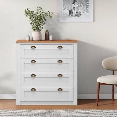 Imagem de Cômoda Organizadora Madeira 4 Gavetas Bolton Branco Madeirado - IDIMEX