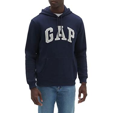 Imagem de GAP Moletom masculino com capuz de lã com logotipo, Tapeçaria azul-marinho, G