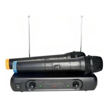 Imagem de Microfone Sem Fio Profissional Duplo Soundvoice Mm-150sf Cor, Preto