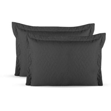 Imagem de Par de Porta Travesseiros Matelados com Abas Americanas 2 Peças - Casa