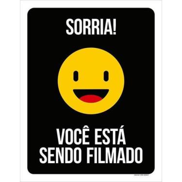 Imagem de Placa Sinalização Sorria Você Está Sendo Filmado 36X46 - Sinalizo