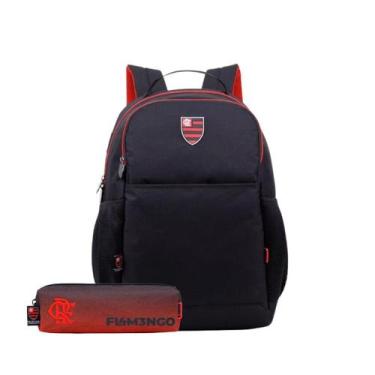 Imagem de Mochila Costas Flamengo Oficial Esportiva Com Estojo Escolar - Xeryus