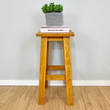 Imagem de Banqueta Grande de Madeira Pinus Nozes - ArtFactory Design