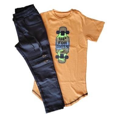Imagem de Conjunto infantil com calça menino - Dmiss Baby, Laranja, 4