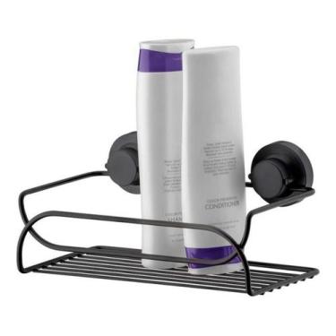 Imagem de Suporte Multiuso Porta Shampoo De Aço Ventosa Preto Future, Praticità 