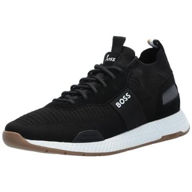 Imagem de BOSS Tênis de corrida masculino de malha estruturada, Carvão escuro, 41