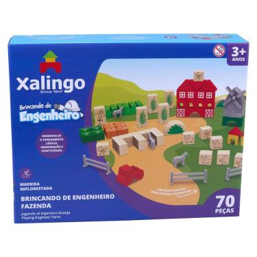 Imagem de Brincando de Engenheiro Fazenda com 70 Blocos