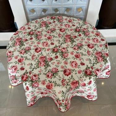 Imagem de Toalha De Mesa Redonda 8 Lugares 2,20m - TERRA DECOR, Rosas