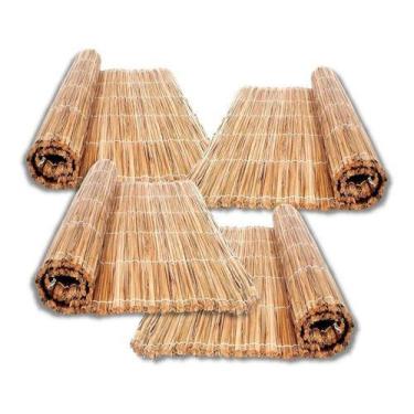 Imagem de Kit 4 Esteiras Palha Taboa 1,7x1,0m Pergolado Forro Tapete