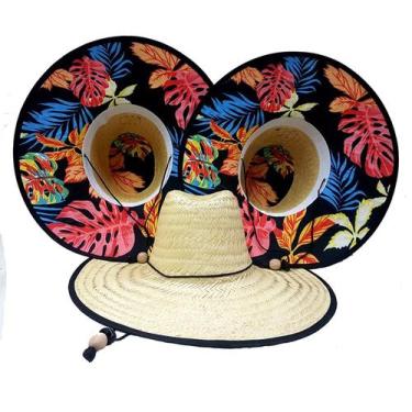 Imagem de Chapéu De Palha Surf Moda Praia Unisex Forrado Várias Estampas - Sensi