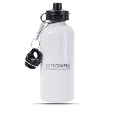 Imagem de Squeeze Branca de Alumínio Personalizada - 600 ml - Artegrafix