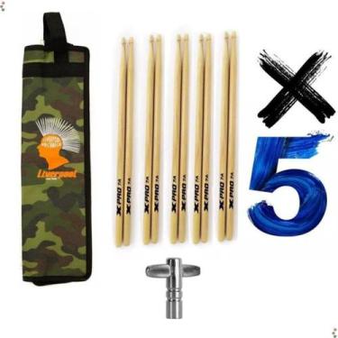 Imagem de Kit Bag + 5 Pares De Baqueta X-Pro 7A + Chave de Afinação - C-Ibanez, 