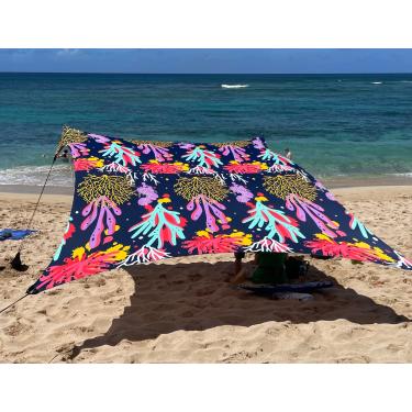 Imagem de Neso Tendas Grande Barraca de Praia, 2,1 m de altura, 2,7 x 2,7 m, cantos reforçados e bolso refrigerador (Save The Reef)