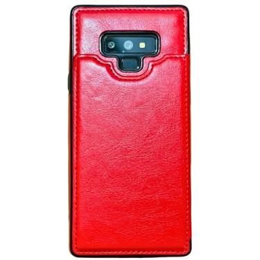 Imagem de S-Tech Capa para Samsung Galaxy Note 22.9-16.3 cm suporte magnético de couro para cartão com foto compartimento para identidade carteira suporte magnético modelo SM-N960U Note9 (vermelho)