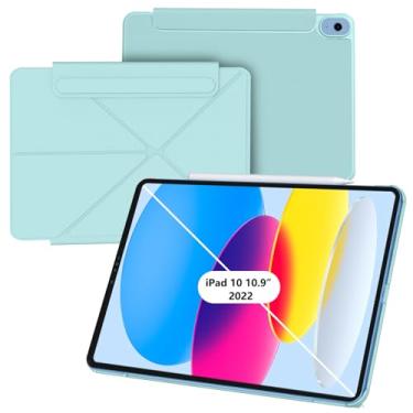 Imagem de HATOKU Capa magnética para iPad 10ª geração: capa protetora fina para iPad de 10 gerações com suporte para lápis e hibernação automática para iPad 10 polegadas 2022 (azul)