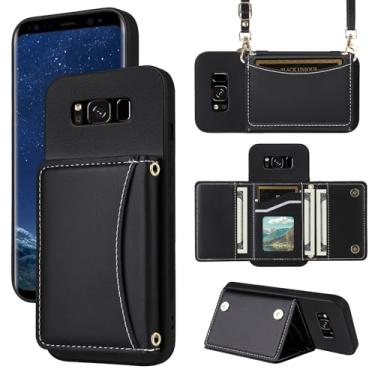 Imagem de Furiet Capa carteira para Samsung Galaxy S8 Plus com alça transversal de couro PU premium porta-cartões à prova de choque acessórios resistentes capa de telefone fina para S8plus S 8 8plus 8S Edge S8+