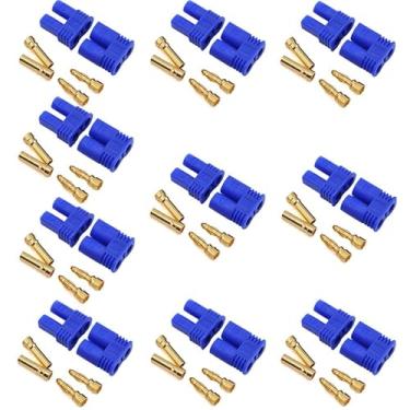 Imagem de 10Sets EC2 Battery Connector RC Adapter Gold-Plated 2.0MM 2MM Banana Plug Bullet Connector for RC Lipo Battery