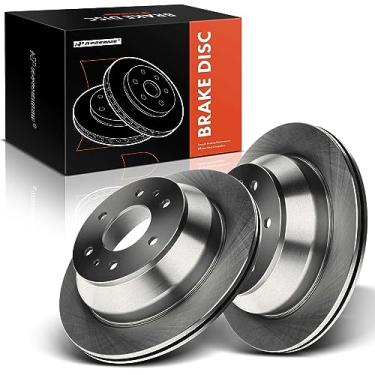 Imagem de A-Premium Rotores de freio a disco ventilados traseiros de 12,80 polegadas (325 mm) compatíveis com modelos selecionados Buick, Chevy, GMC, Isuzu, Oldsmobile e Saab - 9-7x, Rainier, SSR, Trailblazer,