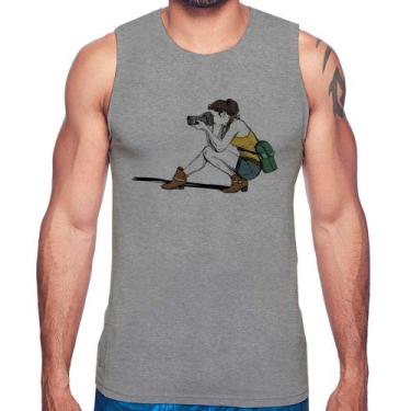 Imagem de Regata Fotógrafa Desenho - Foca na Moda, Cinza, G