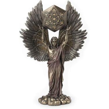 Imagem de Arcanjo Metatron 34cm com cubo geométrico - Veronese Design
