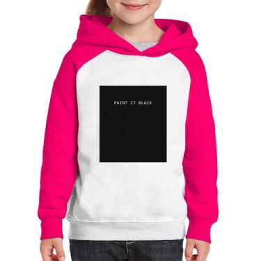 Imagem de Moletom Infantil Paint it Black - Foca na Moda, Branco, Rosa, 10