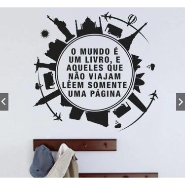 Imagem de Adesivo De Decoração Parede Cidades Mundo Frase Viagem - K1 Store, Pre