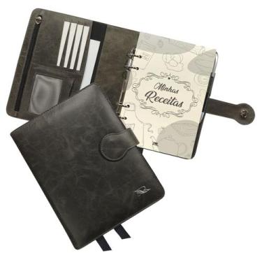 Imagem de Agenda Minhas Receitas Couro 168-R Raffai Couros, Verde Retrô