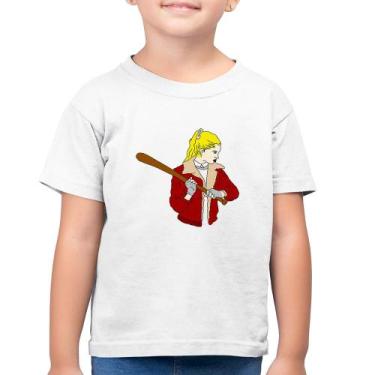 Imagem de Camiseta Algodão Infantil Baseball Girl - Foca na Moda, Branco, 14