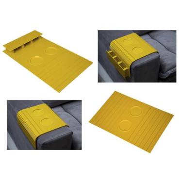 Imagem de Kit bandeja 1 p/ copo + 1 p/ controle  - LC Marques, AMARELO