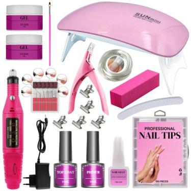 Imagem de Kit Unha Gel Manicure Completo Profissional + Lixa Elétrica - Envio Im
