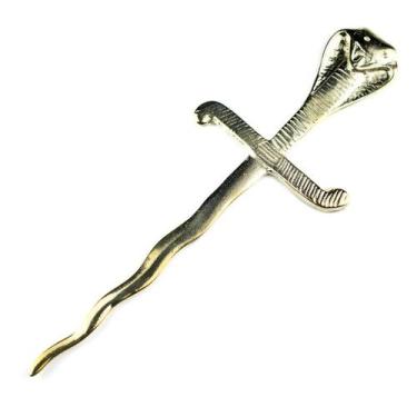 Imagem de Espada Serpente Dourada Proteção 18 cm em Metal - Lua Mística - 100% O