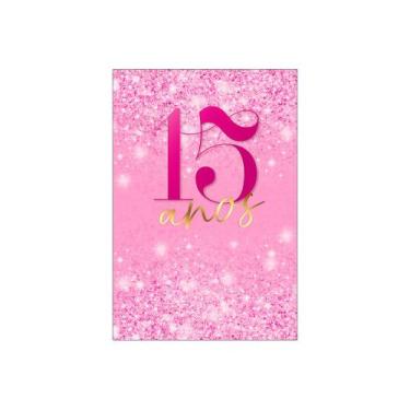 Imagem de Painel De Festa Vertical 1,50 x 2,20 - 15 Anos Efeito Glitter Pink 205