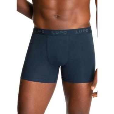 Imagem de Cueca Box Boxer Lupo 615-002 Cós Elástico Confortável Algodão, Marinho