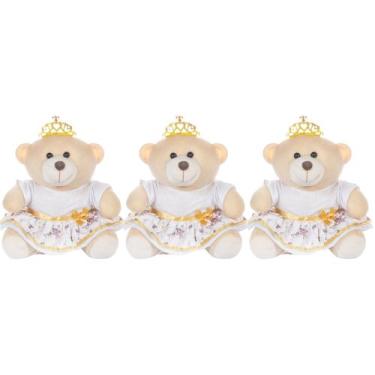 Imagem de Trio De Ursinhas PMG Princesa Para Nicho Decoração Bebe Presente Almof