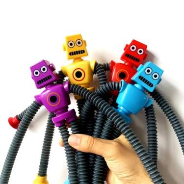 Imagem de Kit de Brinquedo Robô Estica Gruda com Led Educativo Pop It - X-CELL, 