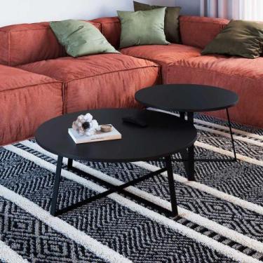 Imagem de Kit Com 2 Mesas de Centro Para Sala Com Estrutura em Aço - Artesano SE