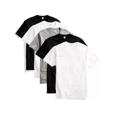 Imagem de Kit 5 Camisetas Básicas Fitness Masculina Colors Light - Abafarto, GG,