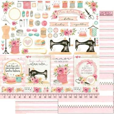 Imagem de Folha para Scrapbook Dupla Face - Máquina de Costura - SD-1169 - Litoa