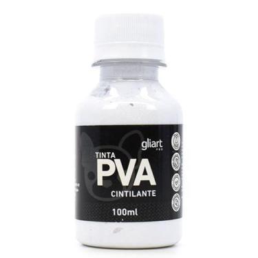 Imagem de Tinta PVA Cintilante 100ml - Gliart, 008 - BRANCO