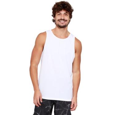 Imagem de Camiseta Regata Branca Básica Di Nuevo Masculina 100% Algodão 30.1, Br