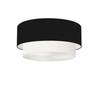 Imagem de Plafon Duplo Cilíndrico Vivare Md-3062 Cúpula em Tecido 45x40cm - Bivo