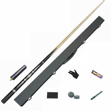 Imagem de Bastão de bilhar Snooker Cue 8 Bola Mesa de bilhar Vara de bilhar para bar ou casa (B Taco de sinuca + acessórios + caixa de tacos A, 10MM)