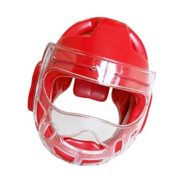 Imagem de menolana Karate chapelaria capa facial leve esportes taekwondo crianças adultos confortável kickboxing luta capacete de boxe ajustável, Xs