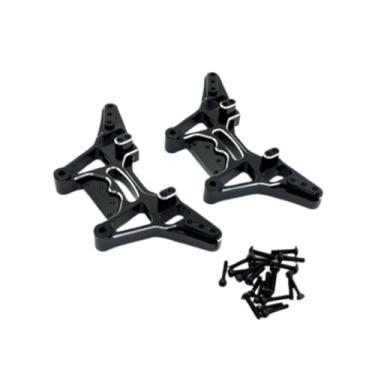 Imagem de simhoa 2x amortecedores de carro rc suporte atualização parte acessório montagens amortecedor para ud1201 1:12 escala rc veículos rastreador, Preto