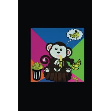 Imagem de MONKEY Notebook: LINED paper, 120 page 6”x9” wide/legal ruled composition pad with POP ART cover for school, college, university English, science, ... like to stay between the lines: Structured