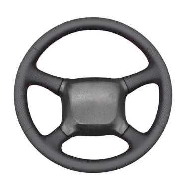 Imagem de MEWANT Capa de volante de couro costurado à mão para Chevrolet Silverado 1500 1999-2002 Acessórios de volante para Chevrolet
