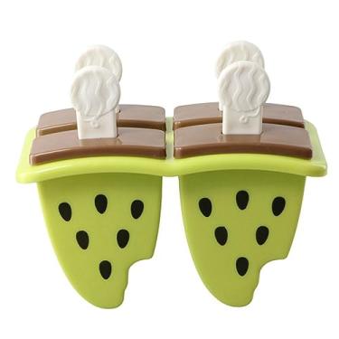Imagem de Vctitil Conjunto de moldes de picolé, 4 máquinas de picolé de melancia, moldes de sorvete reutilizáveis, picolé caseiro, lavável na lava-louças (verde)